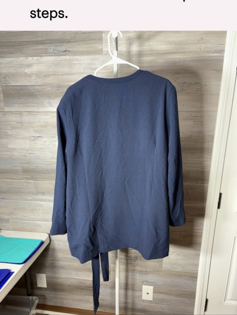 Jessica London Deep Navy Wrap Tie Blouse. - Picture 3 of 9